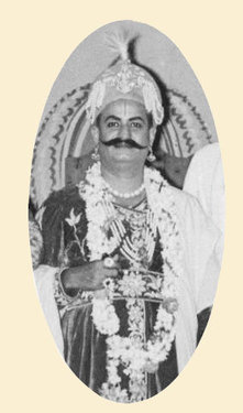 Seshendra as Shrikrishnadevaraya : 15th Century King - Poet in Poetry Play titled &quot; BhuvanaVijayam