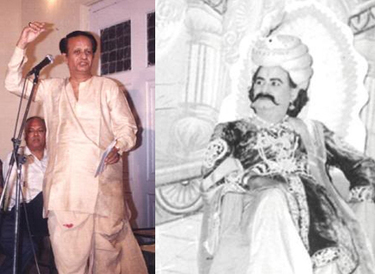 Seshendra as Shrikrishnadevaraya : 15th Century King - Poet in Poetry Play titled &quot; BhuvanaVijayam