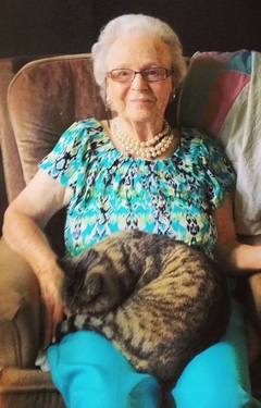 Momma with the cat who chose her, Jakie, Greenville, NC 