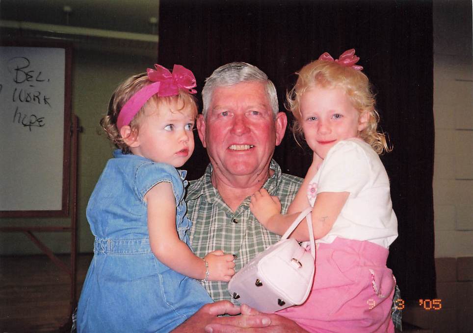 Grandpa Howard with Ainsley Wood & Kendra Branch