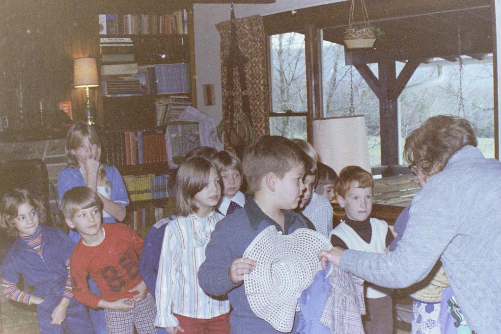 Nancy organizing games at Chuck’s birthday party