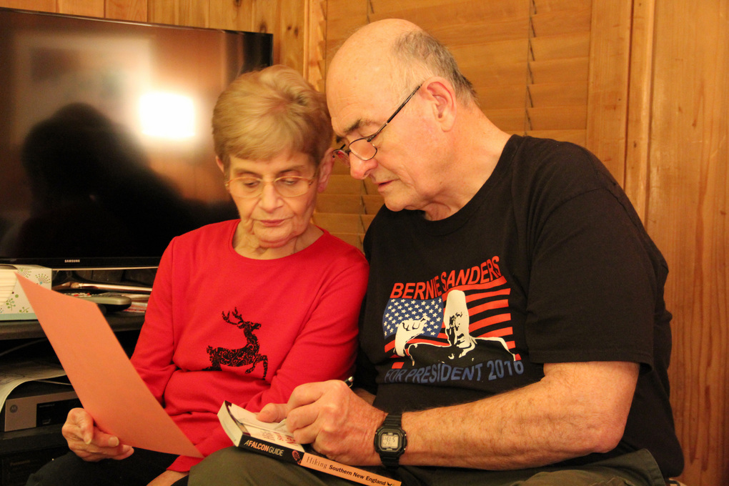 Eric and Marta at Christmas, working on Mystery face