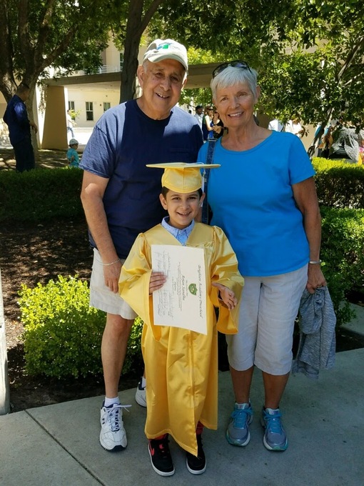 Proud Papa & Grammy at Arjan's Kindergarten Graduation