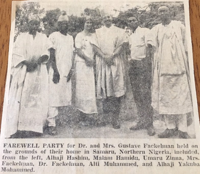 Just before leaving Nigeria