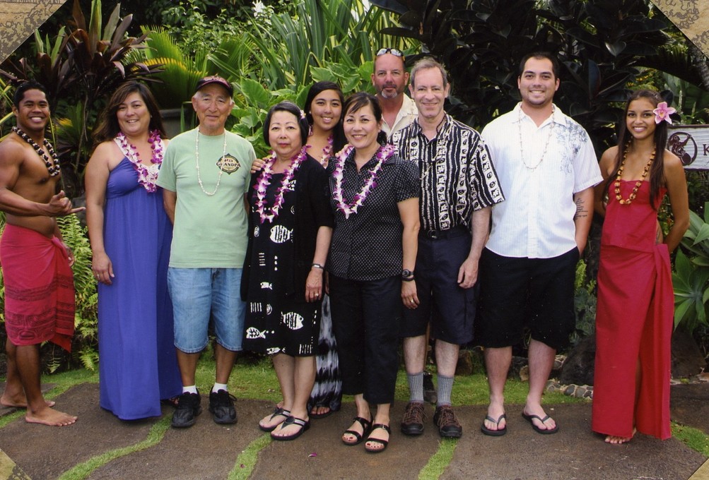 Family at luau in Kauai