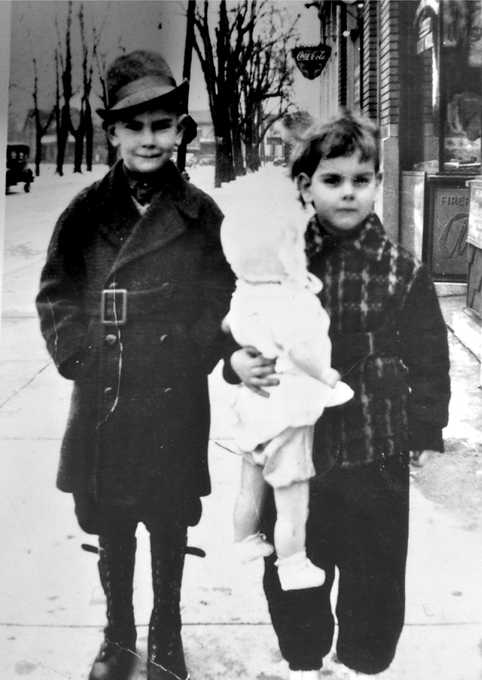 Barbara with brother, Lloyd, in downtown Anderson. Est. circa 1939.