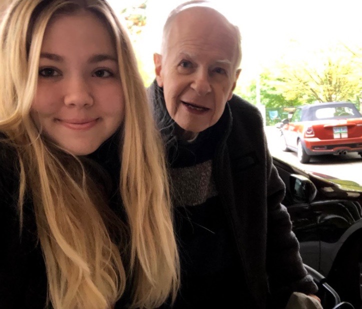 Ava took Papa out for lunch