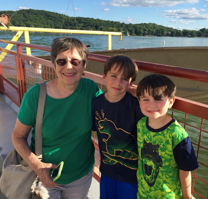 Nana with grandkids  Will and Johnny