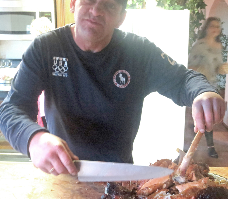 Dieter Carvin up Thanksgiving Turkey