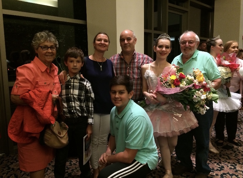 family at granddaughter Sasha's dance performance 