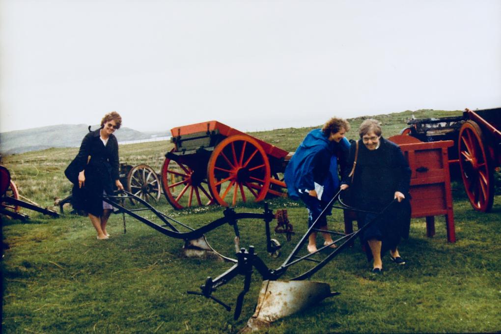 Plowing the fields in Scotland 