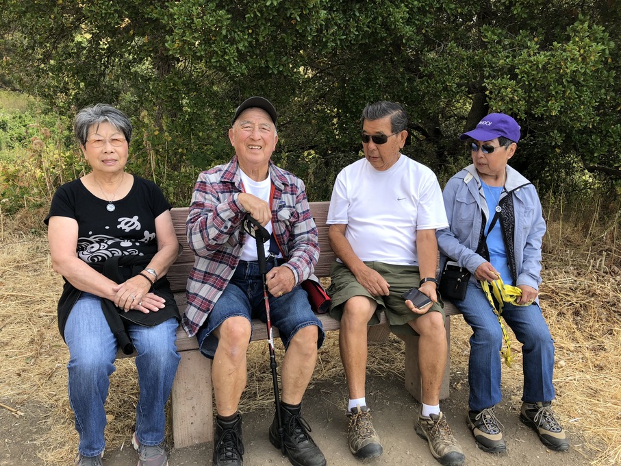 Carl, Jeanne, Yoshiko and Kenji at Craig's memorial bench