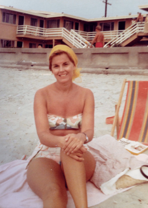 Barbara, at the beach in San Diego, circa 1966.