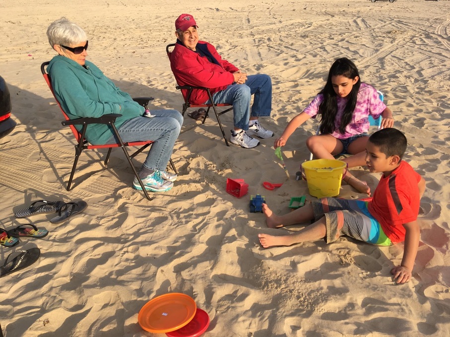 At the Beach with Grandchildren