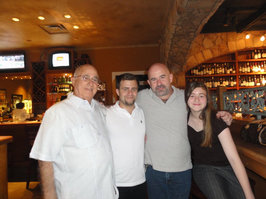 Juan Sr., Evan, Juan, and Elisa After Dinner