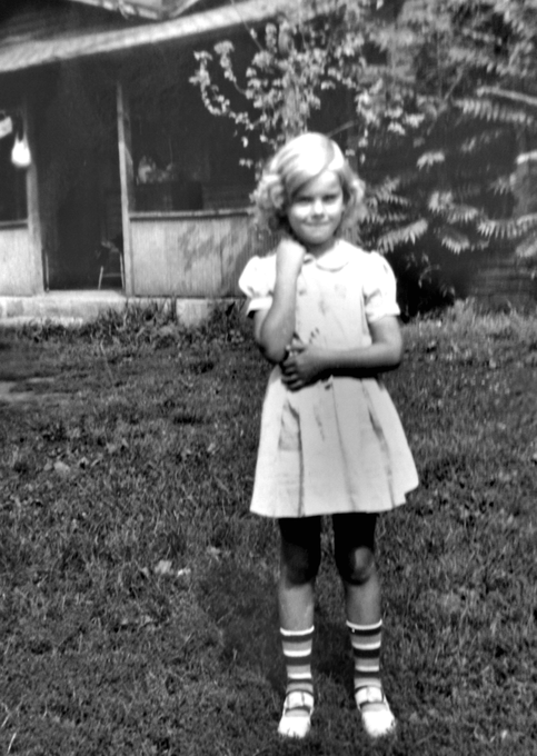 Barbara Jean on the farm, est. age 9 (1941)
