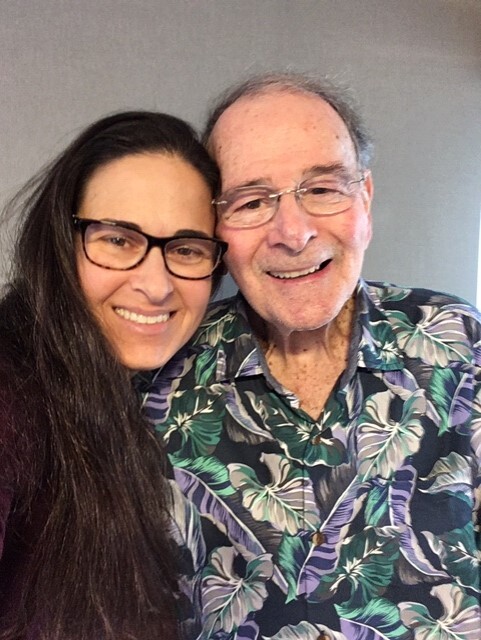 Cami & Dad at Story Corp mobile recording studio project. January 2020. 