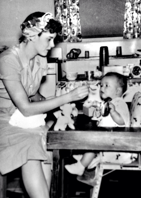Barbara and Linda at home. Tucson, 1953.