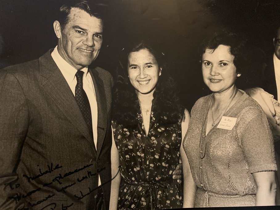 Sarah at work with Supervisor Pete Schabarum (& Michelle)