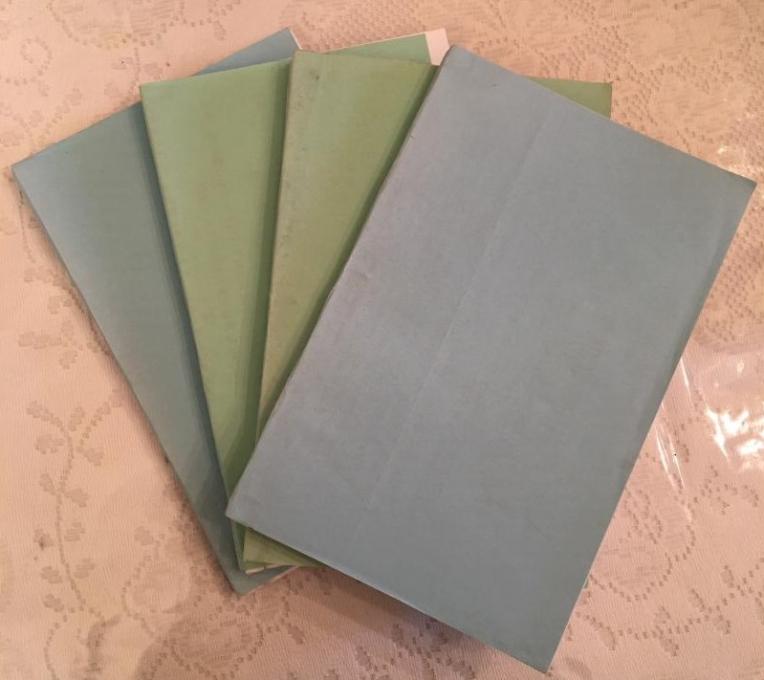 他亲手用废纸装钉成的日记本