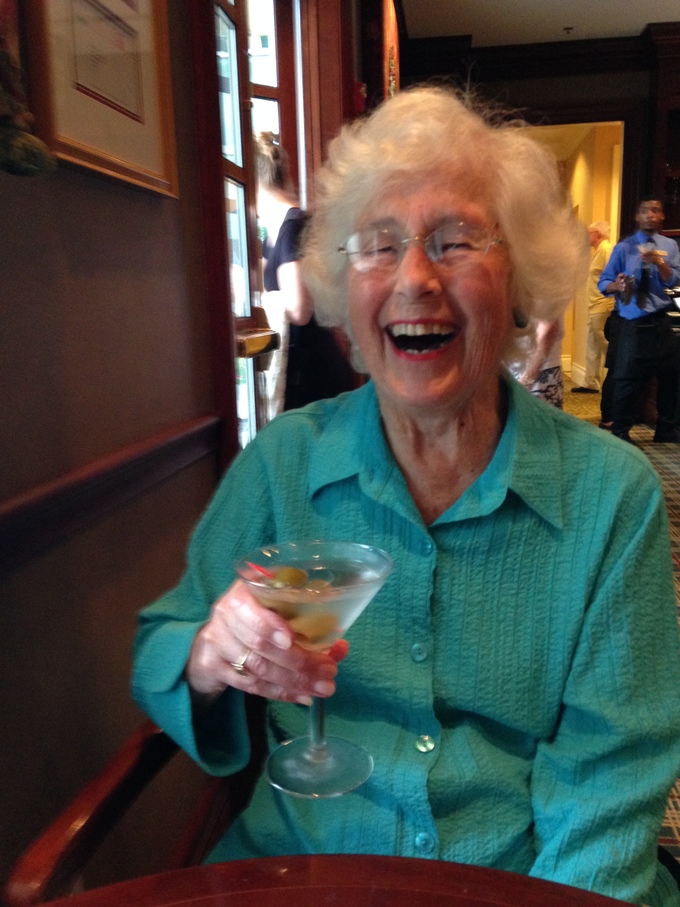 Ejoying a drink at the Cedars, 2014