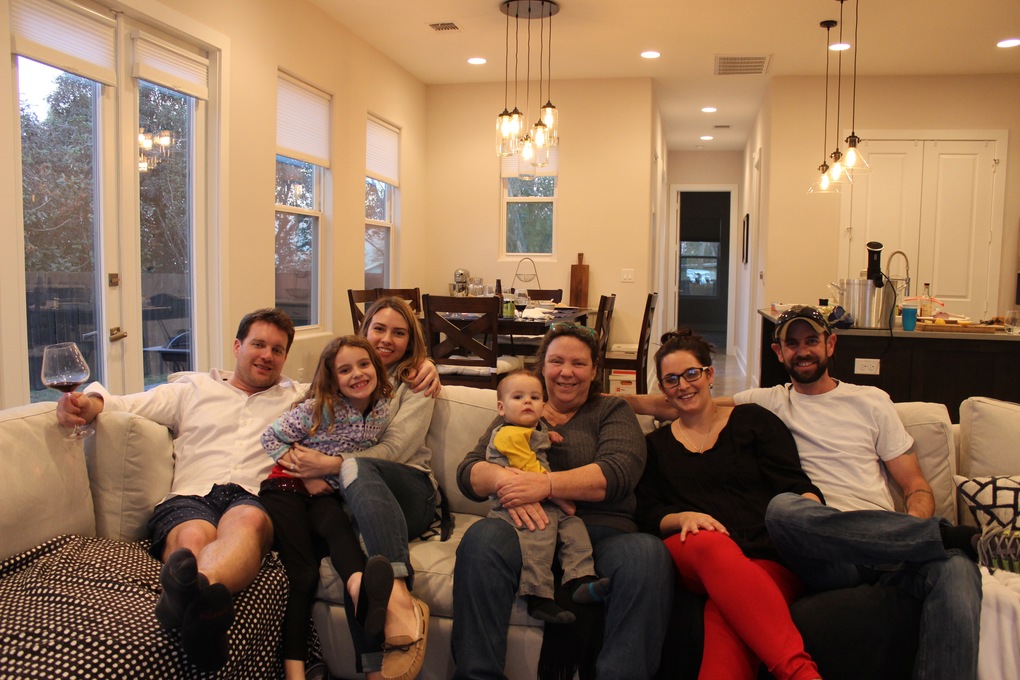 2017 photo of her 2 sons and their families.