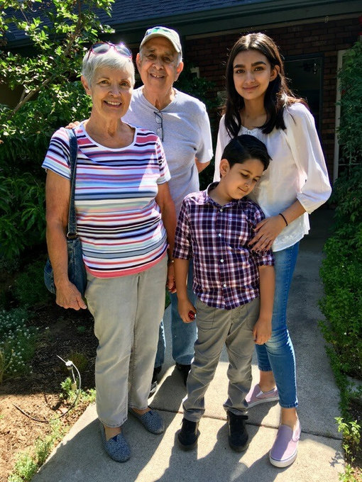 With Grandkids in the Front Yard