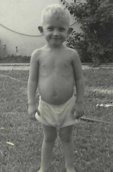 Bobby playing in the backyard.