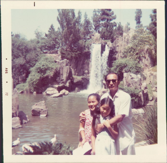 Dad with Teri and Kathy at Disneyland