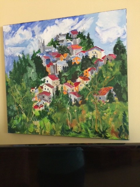 Aj's painting of a small town in Italy 