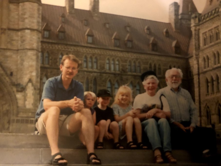 Mike, his kids, his father, and his father's partner in Montreal - 2001?