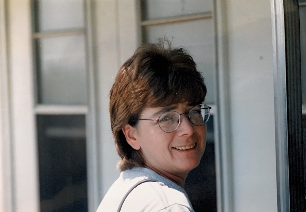 Gail outside Mike's house