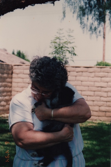 Mom with Shadow as a puppy 1994