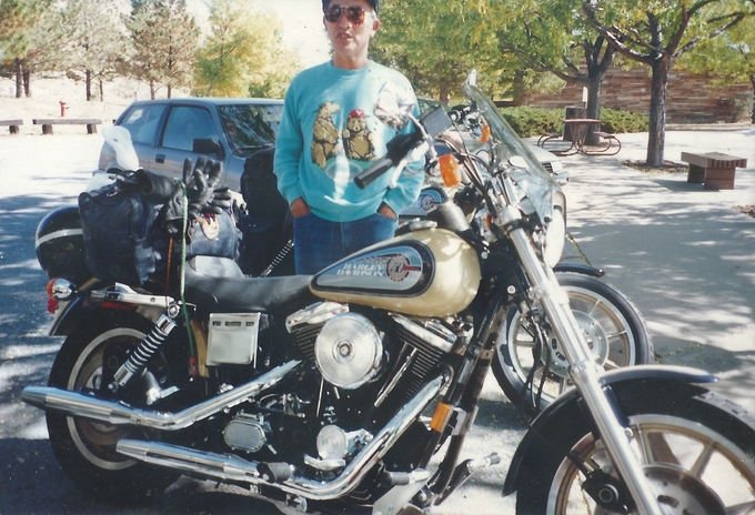 Carl with motorcycle