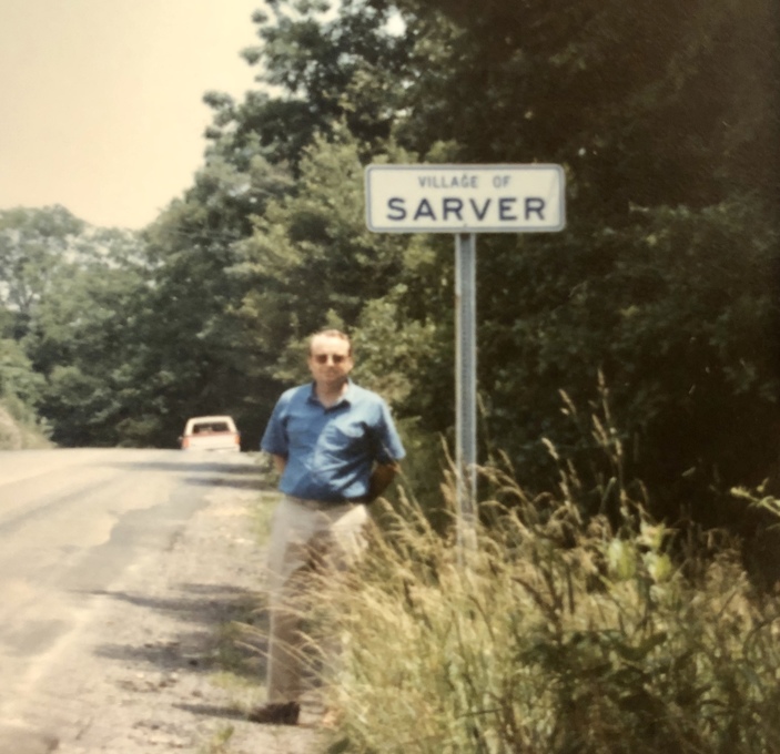 David in Sarver Pennsylvania on a family road trip