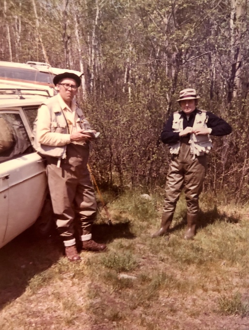 1973: David with a fishing buddy