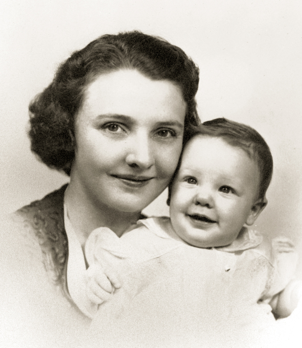 Sandy Trainer (baby) and Jean Trainer (her mom)