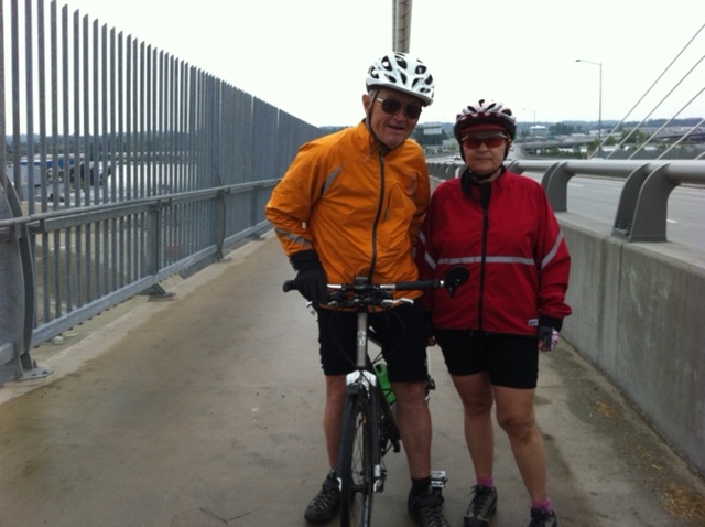 Dad & June on the Golden Ears Bridge