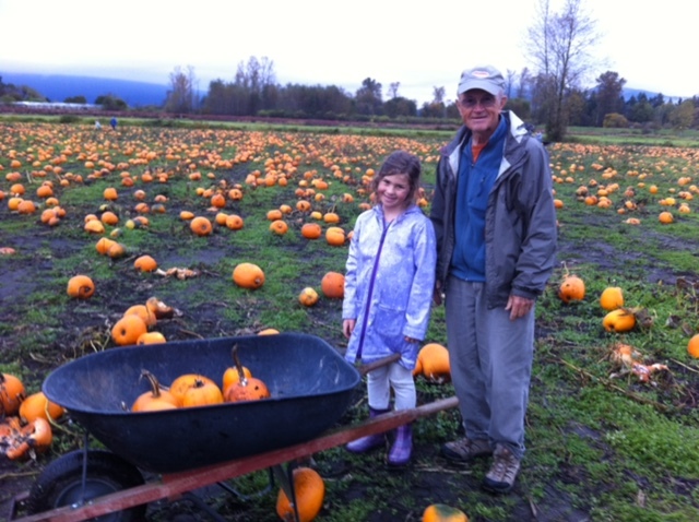 Dan and his granddaughter Lyla at the pumpkin patch.