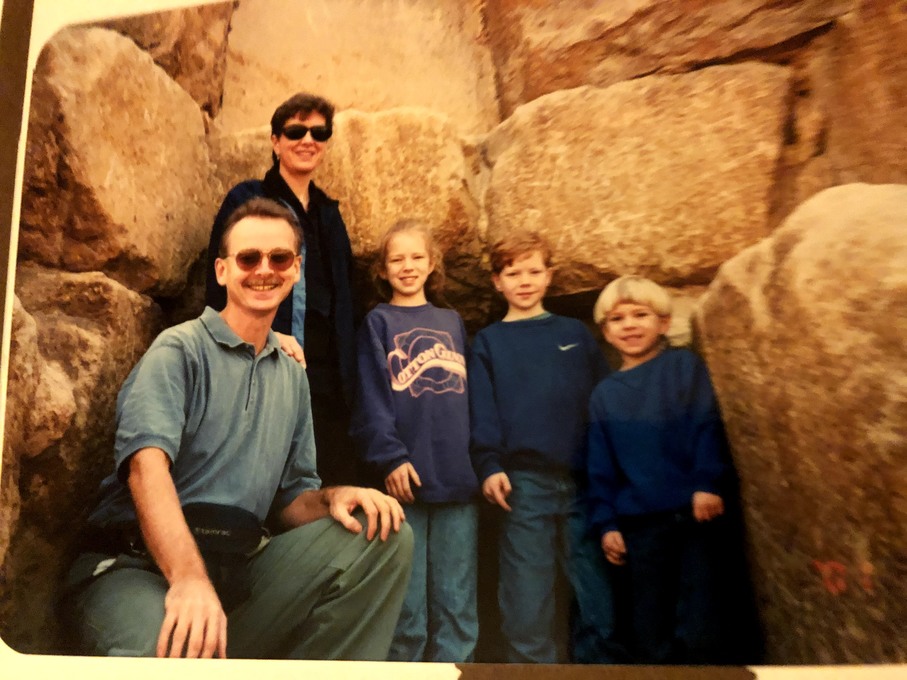 Mike, Lori, and the kids at the Pyramids