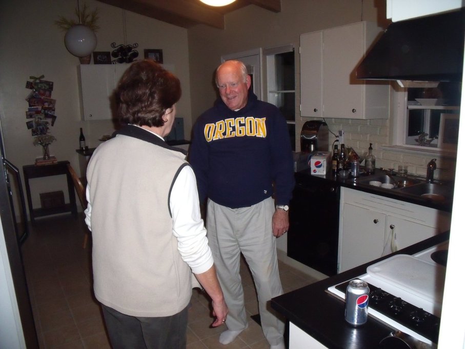 Celebrating a Ducks football win.