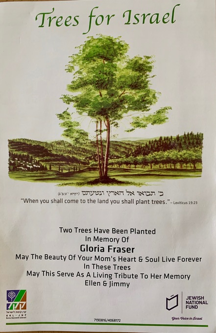 Two trees have been planted in Gloria's memory