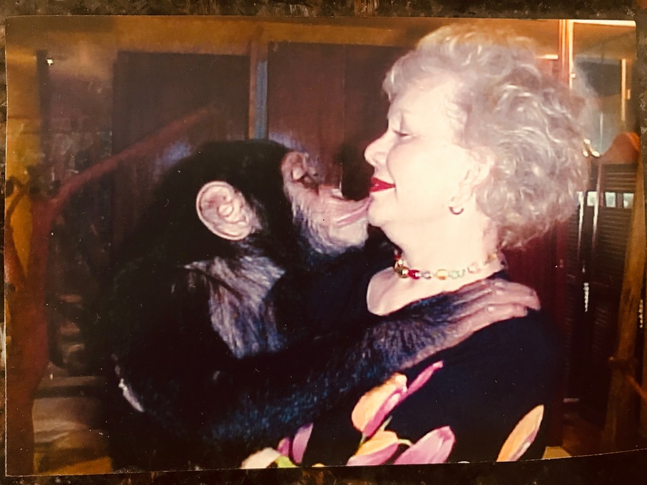 Gloria and rescue chimp Bryan