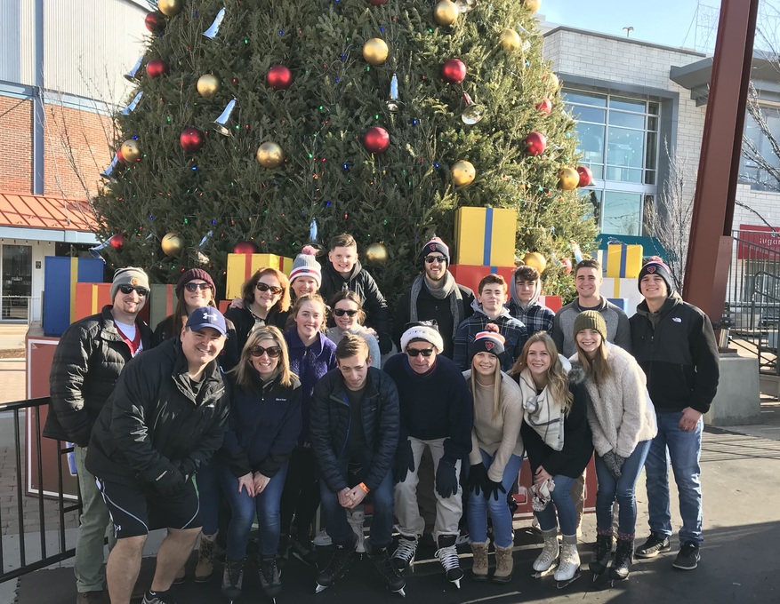 John's family ice skating at Christmas 