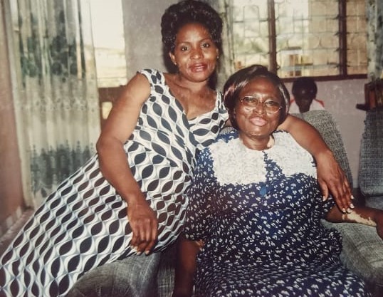 With daughter, Mavis