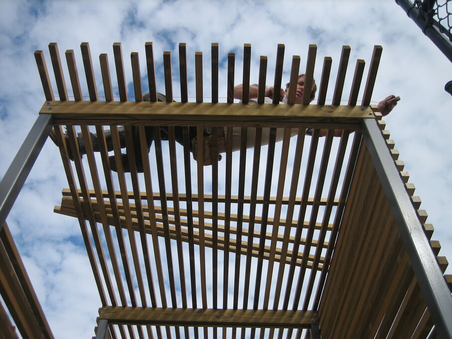 Sam working on the Hollygrove Pavilion