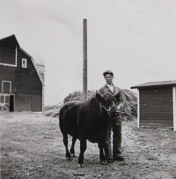 Dad at 17 with Prize State Fair Bull
