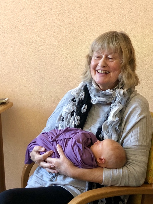 Ivy, Mig's 6th grandchild at 1 day old in hospital in Italy. 