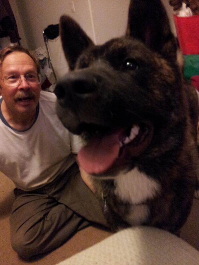  Jim with one of our Akitas, Kuma