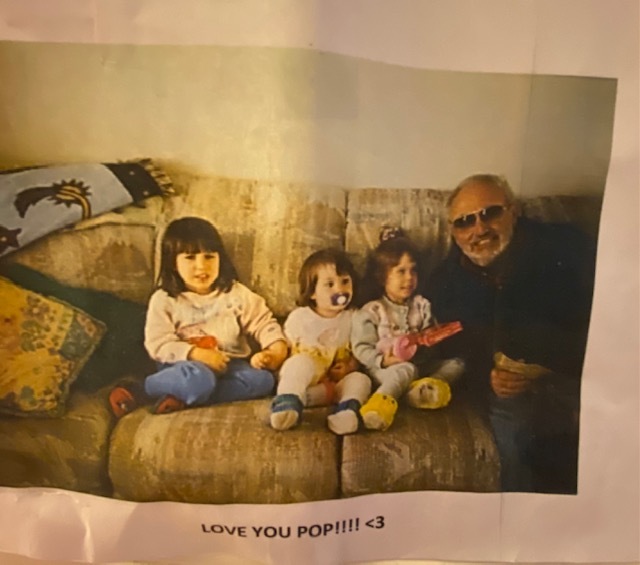 photo that pop had hanging in his room for years, of him and his grandchildren  